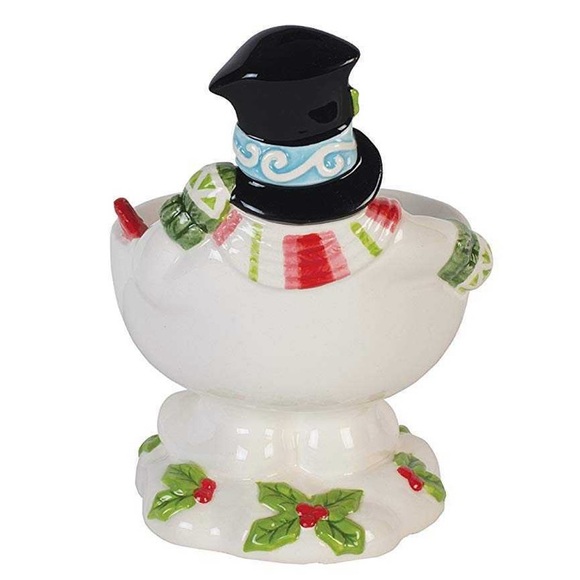 Fitz and Floyd Flurry Folk Snowman
Footed Bowl & Candy Cane Spreader Set-NIB - Picture 5 of 9